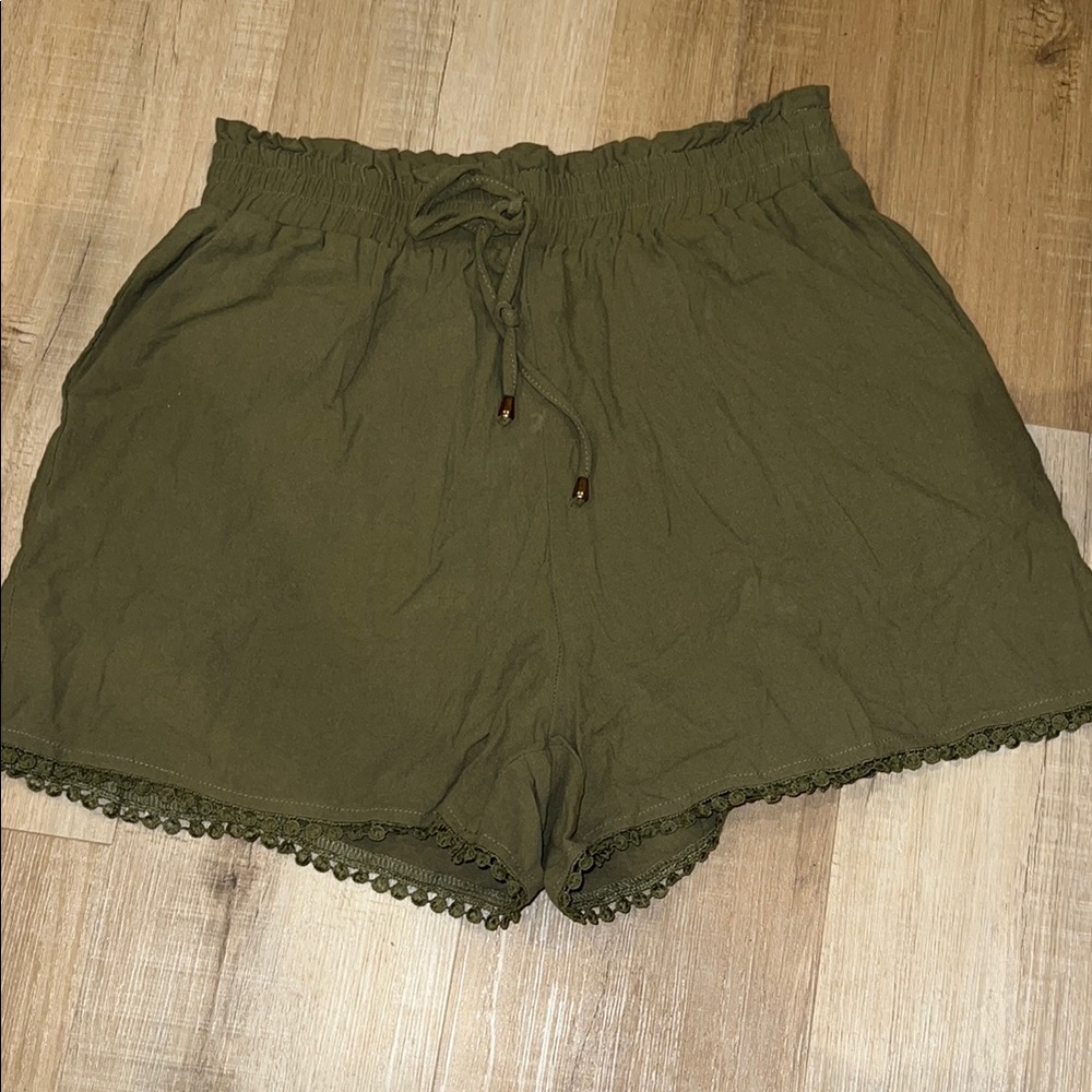 Source Unknown High Waist Green Shorts
